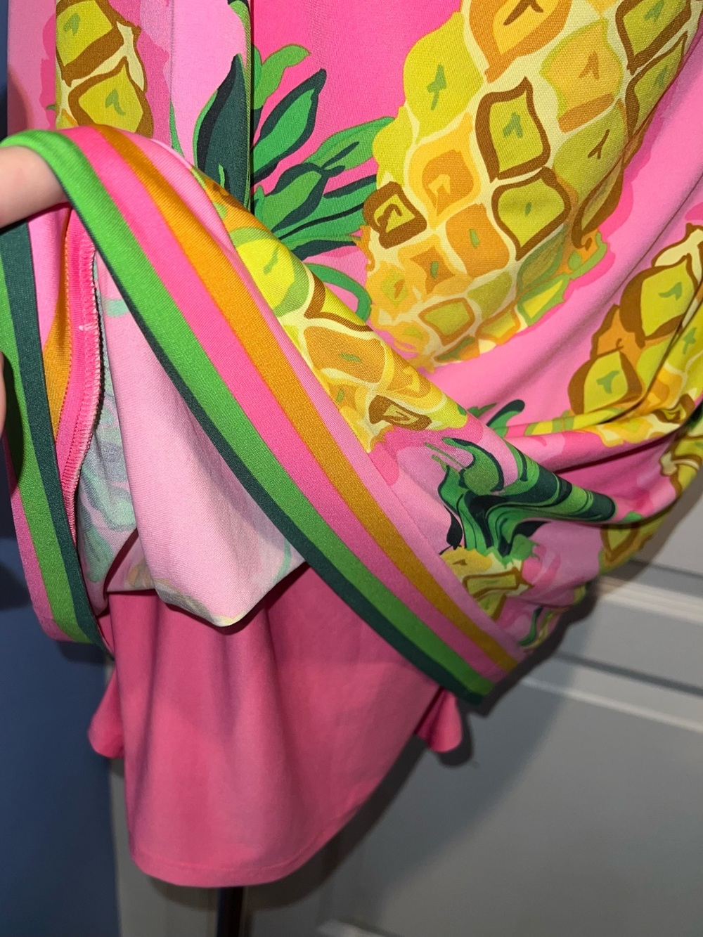 Trina Turk Kelso Pink Pineapple Off-Shoulder Dress size L - Picture 6 of 11